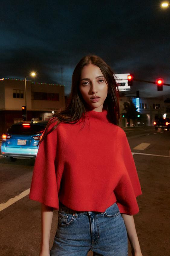 WIDE SLEEVE KNIT JUMPER | Zara US