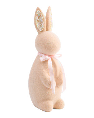 15in Flocked Bunny With Ribbon | Easter | Marshalls | Marshalls