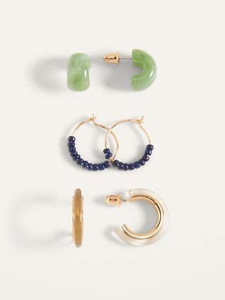 Gold-Toned Hoop Earrings Variety 3-Pack for Women | Old Navy (US)