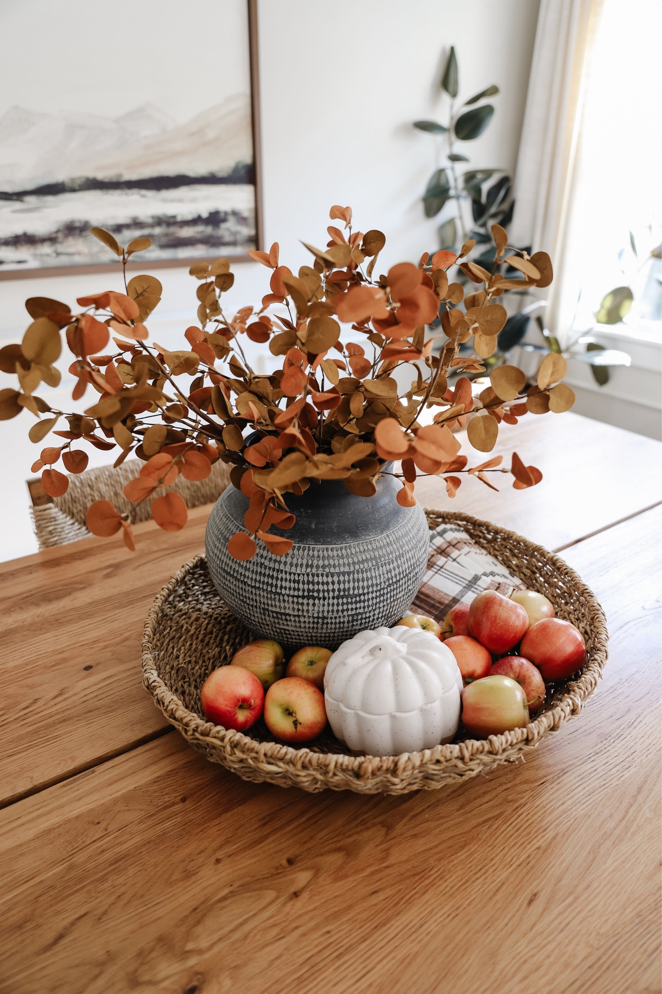 Fall decor, Halloween decor, fall centerpiece, fake fall flowers, faux fall stems, faux stems, large black vase, Amazon find, woven tray, faux eucalyptus 

#LTKhome #LTKSeasonal #LTKHoliday