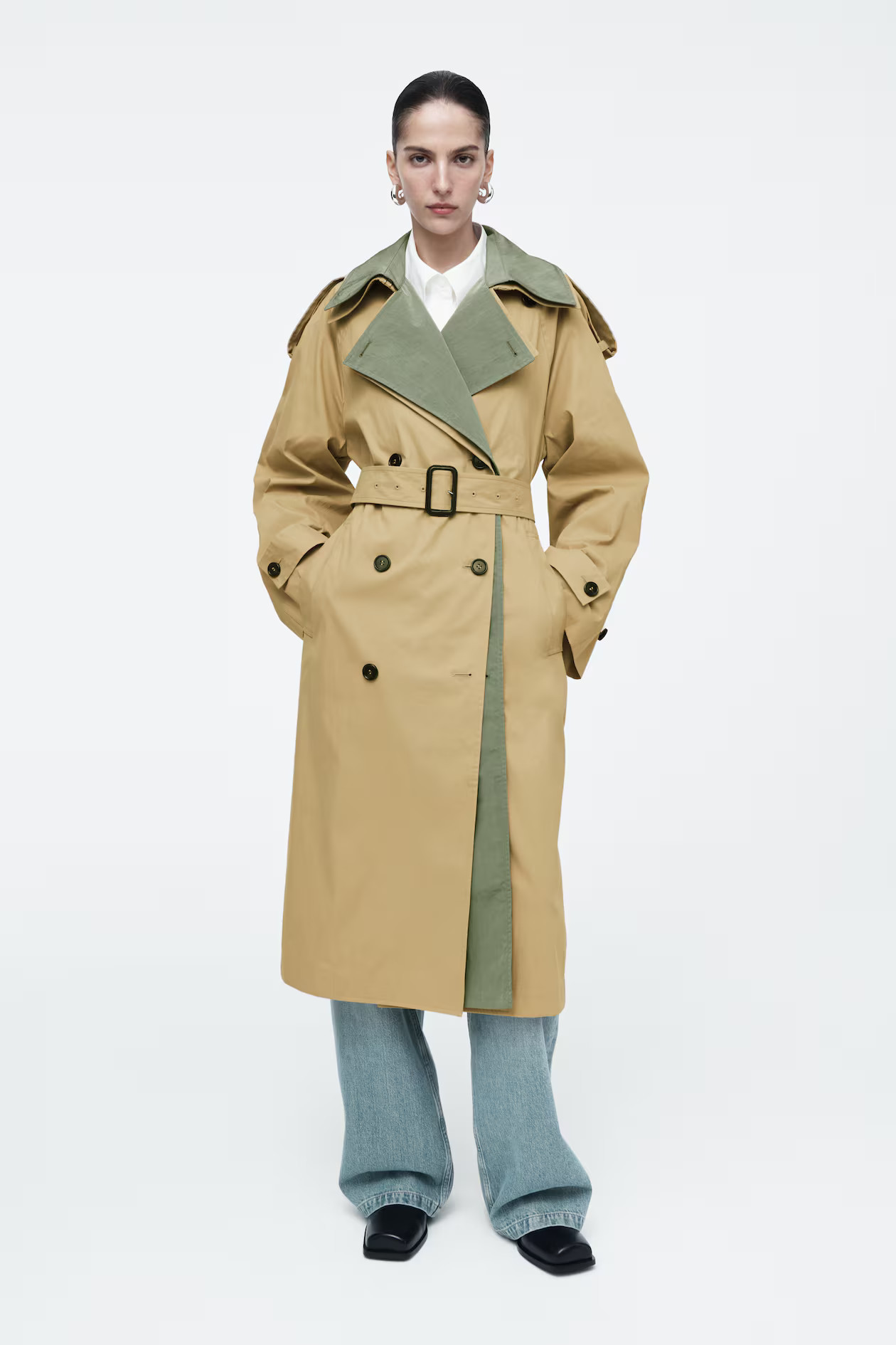 LAYERED DOUBLE-BREASTED TRENCH COAT | H&M (UK, MY, IN, SG, PH, TW, HK)
