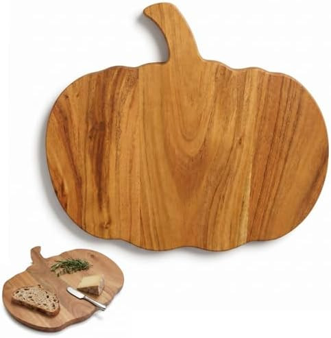 Aurah Acacia Wood Cutting Board 12"x 13",Pumpkin Shape Chopping Board with Handle for Cheese Boar... | Amazon (US)