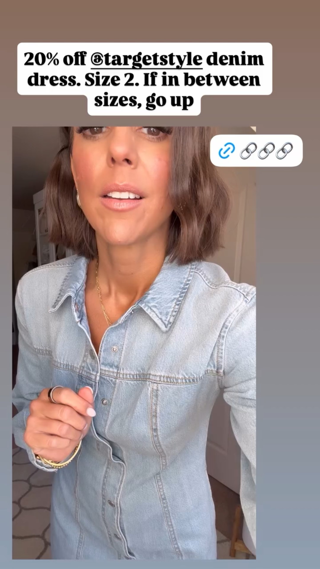 20% off @targetstyle denim dress. Size 2. If in between sizes, go up