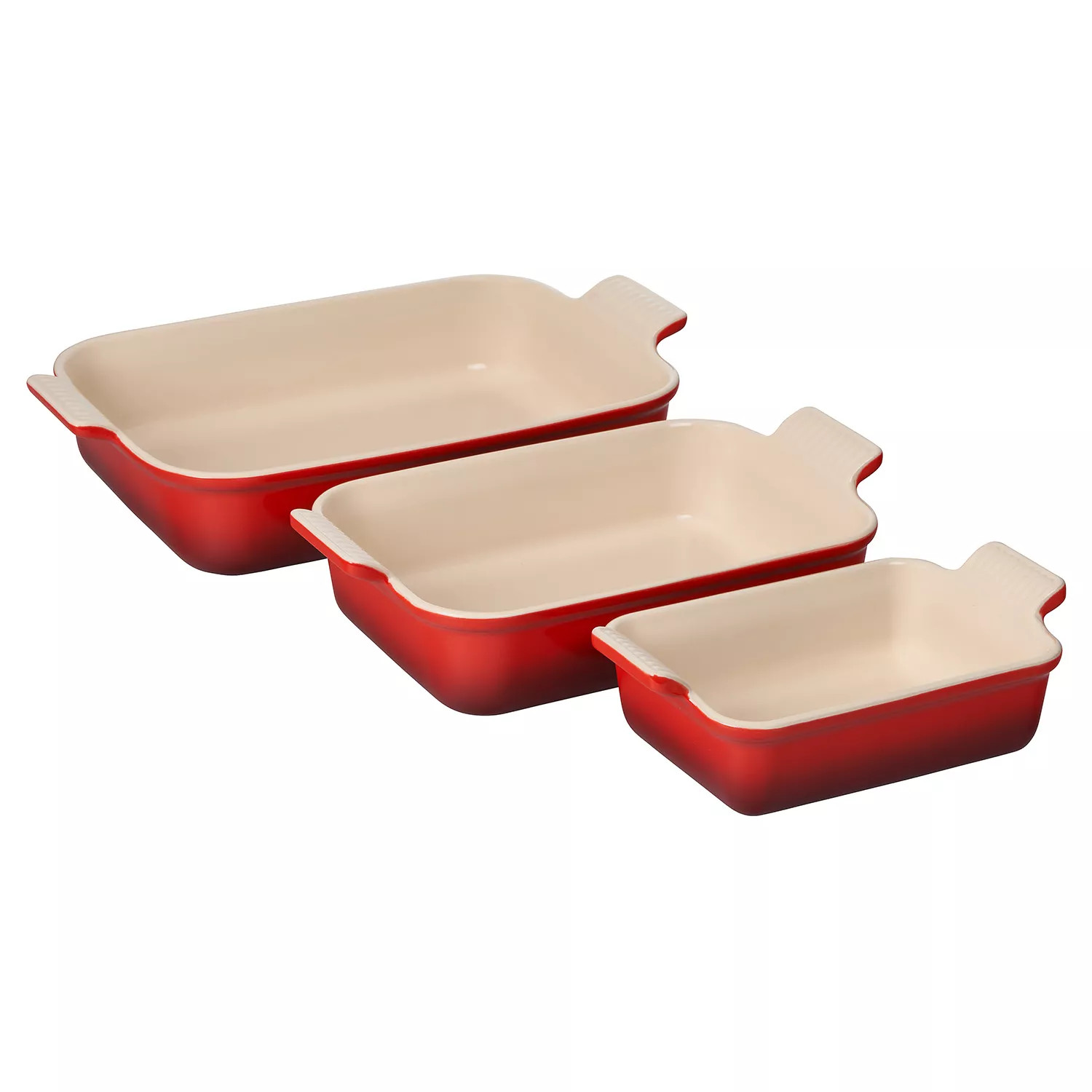 Le Creuset Heritage Stoneware 3-Piece Rectangular Baker Set | Sur La Table