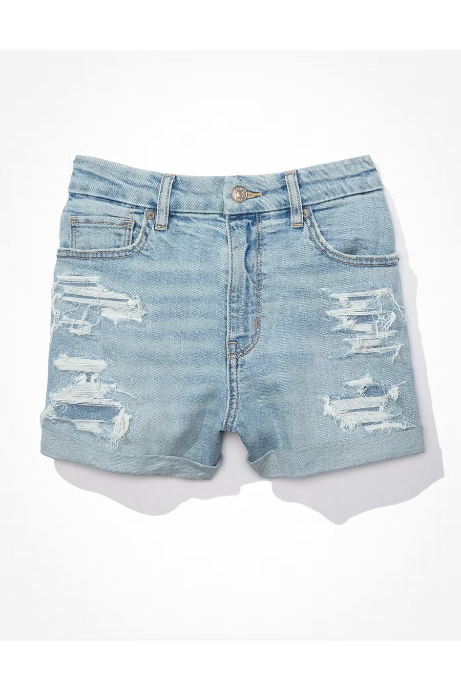 AE Stretch Curvy Denim Mom Shorts | American Eagle Outfitters (US & CA)