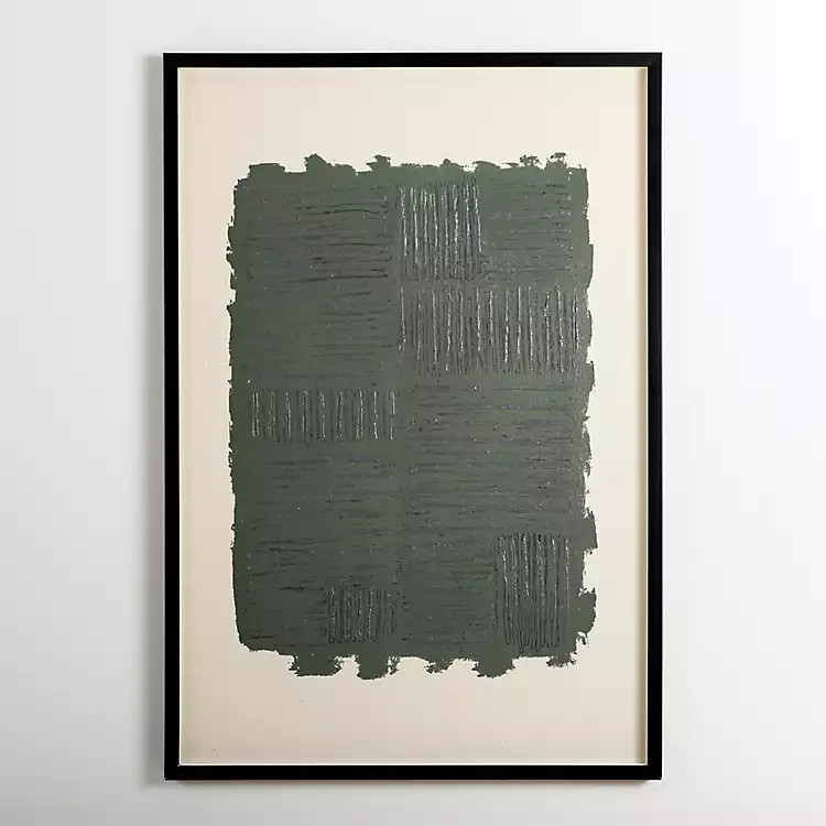 Green Abstract Lines Framed Art Print | Kirkland's Home