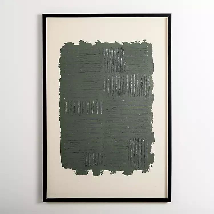 New! Green Abstract Lines Framed Art Print | Kirkland's Home