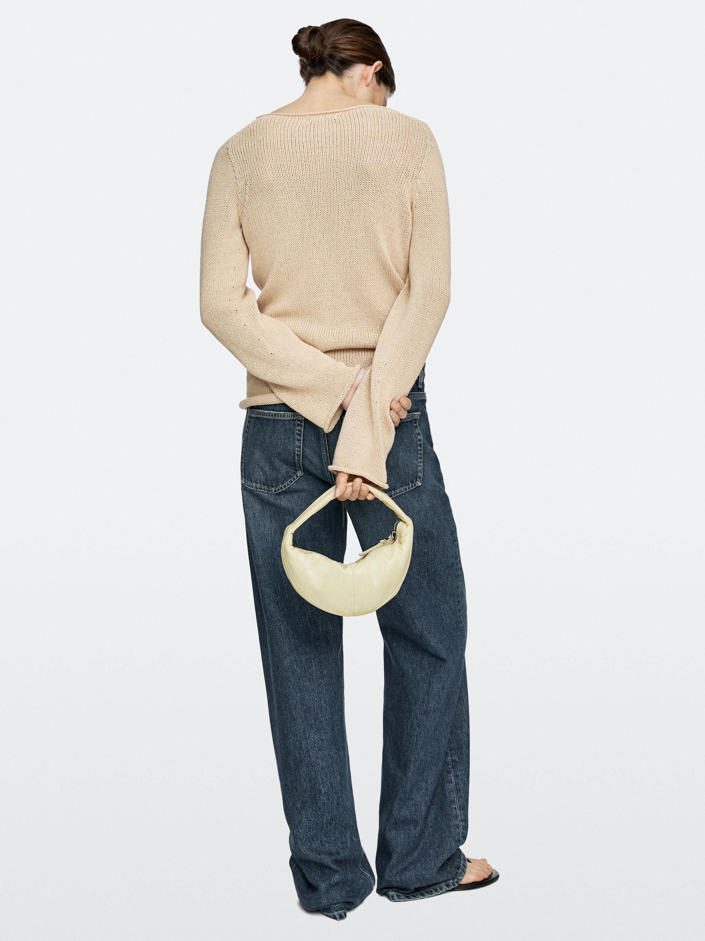 Mini nappa leather half-moon bag | Massimo Dutti UK