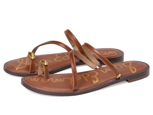 Sam Edelman Women's Harlyn Flat Sandal, Cognac, 6 | Amazon (US)