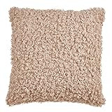 SARO LIFESTYLE Maeve Collection Faux Lamb Fur Throw Pillow Cover, 18", Natural | Amazon (US)
