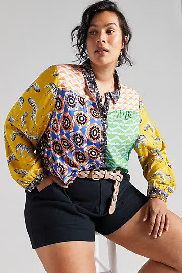 Maeve Fern Contrast Buttondown | Anthropologie (US)