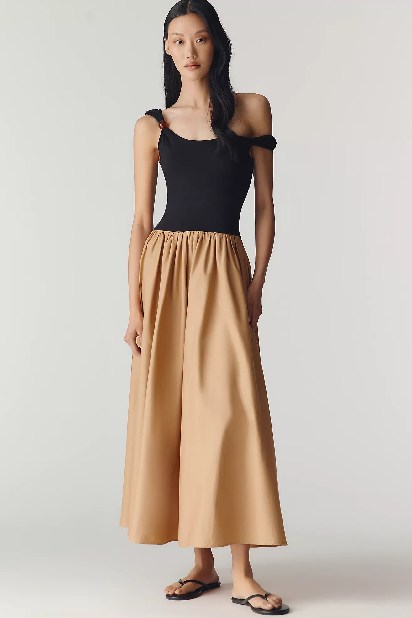 ESTHE Asymmetric Twofer Maxi Dress | Anthropologie (US)