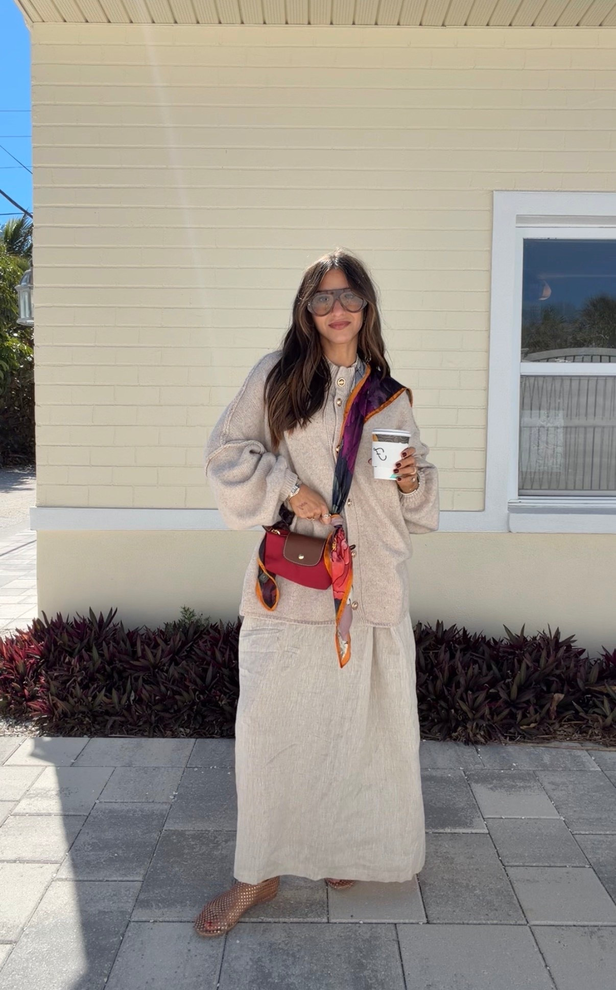 Scarf is out of stock. Dress - s. Cardigan - m 