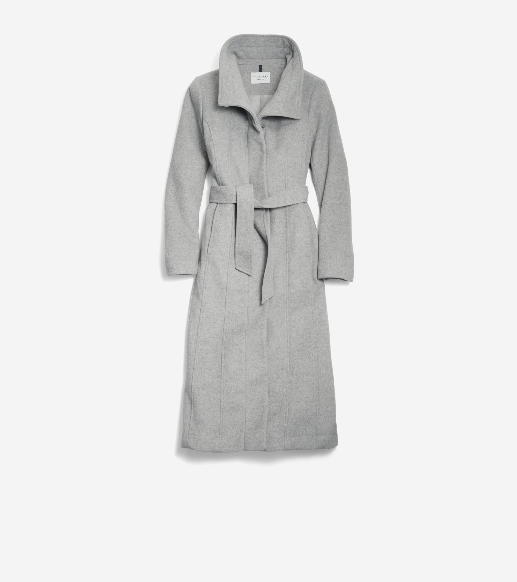 Women's Slick Wool Long Coat | Cole Haan (US)