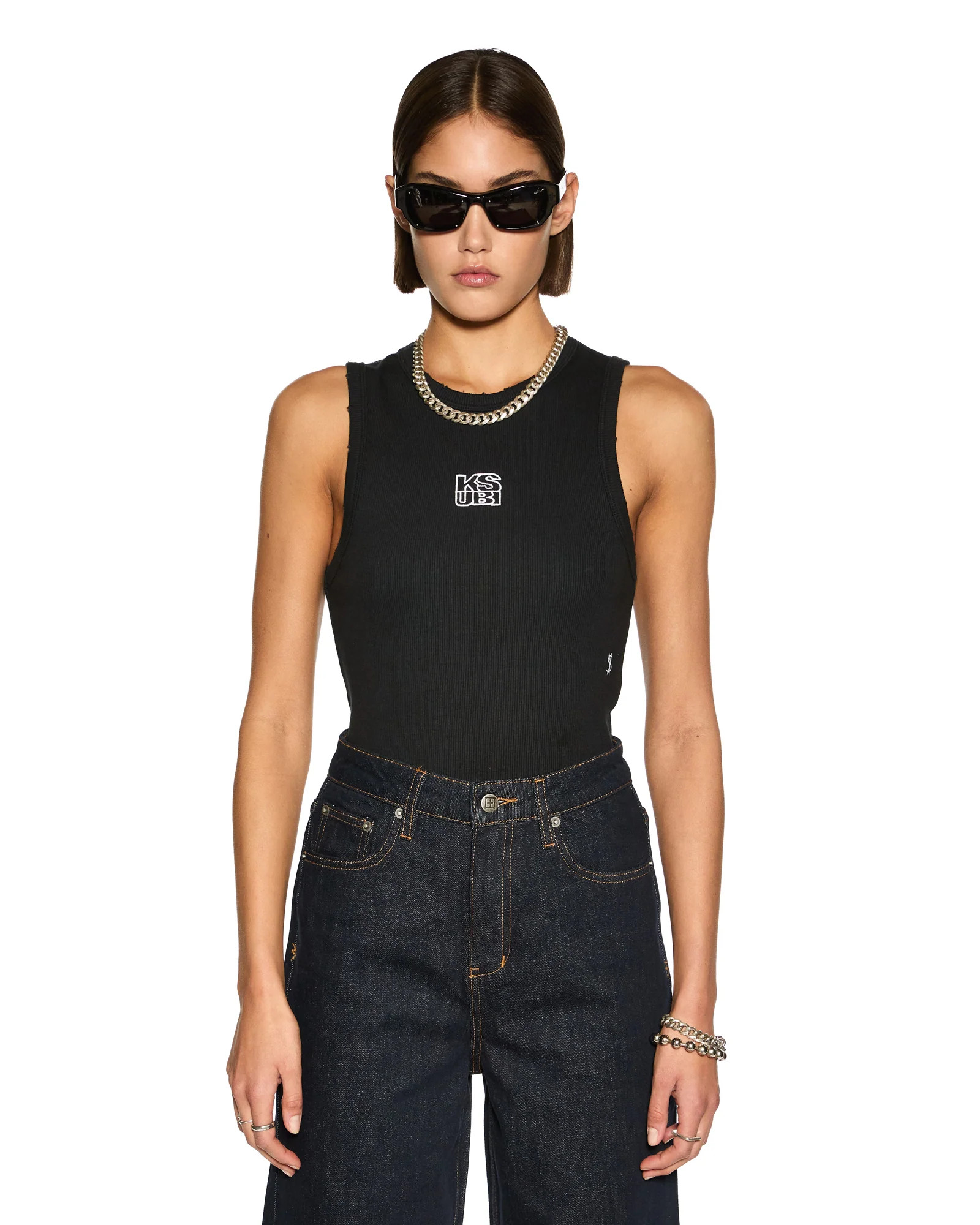 STACKED SYNDICATE TANK XTRA BLACK | Ksubi (US)