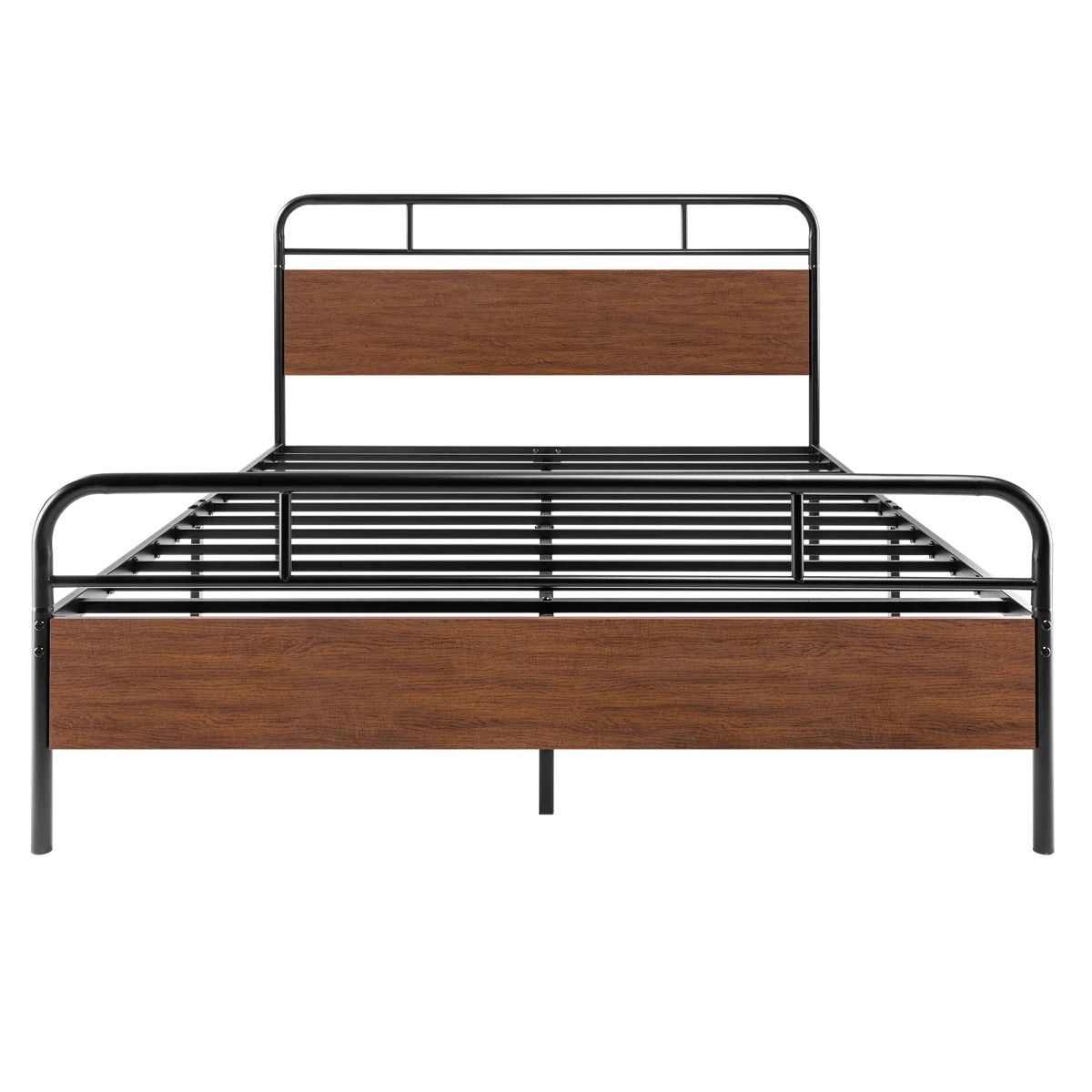 Milligan Metal Platform Bed Frame with Wood Headboard and Footboard | Wayfair North America
