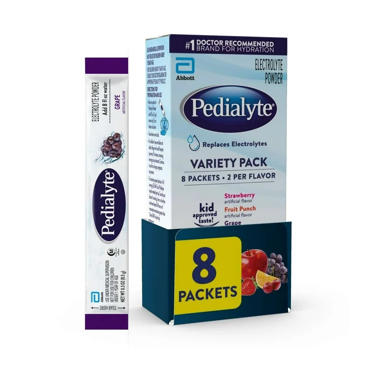 Pedialyte Electrolyte Powder, Variety Pack: Grape, Strawberry, Fruit Punch, and Apple, 8 Powder P... | Walmart (US)