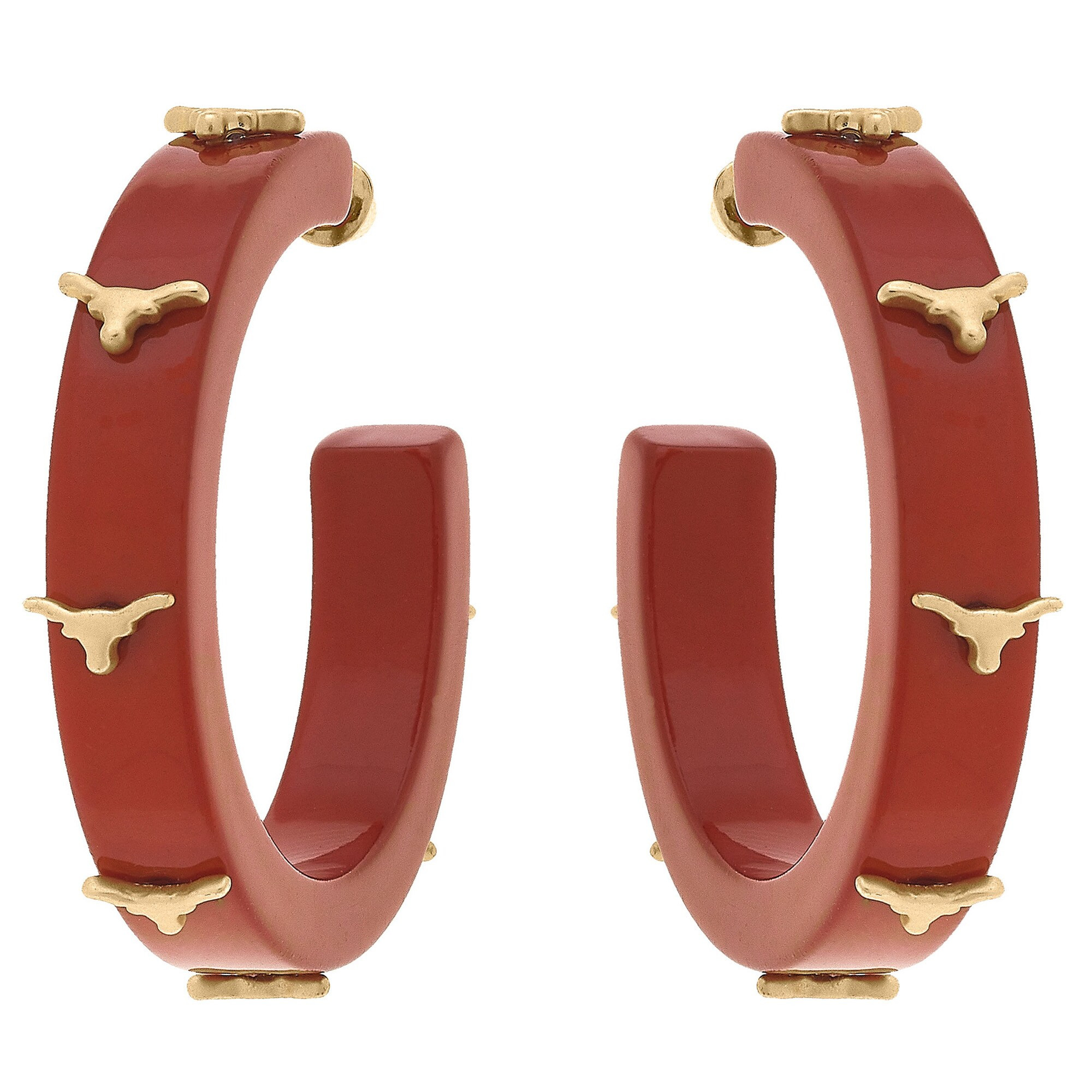 Texas Longhorns Women's Resin Logo Hoop Earrings | Lids