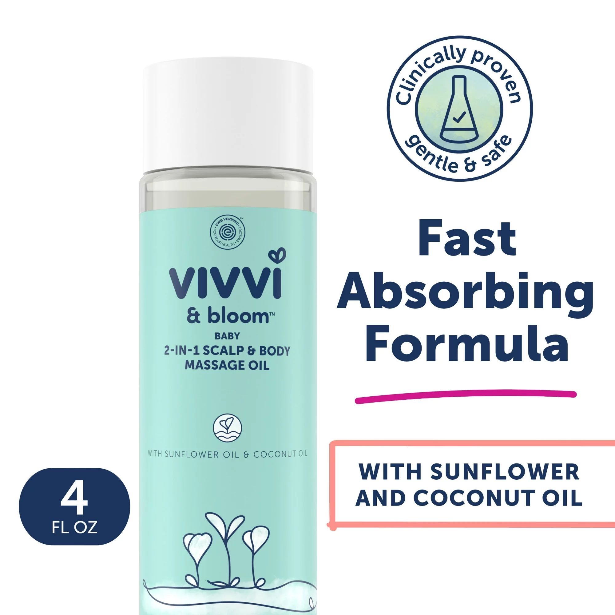 Vivvi & Bloom Gentle 2-in-1 Baby Scalp & Body Massage Oil, 4 fl. oz | Walmart (US)