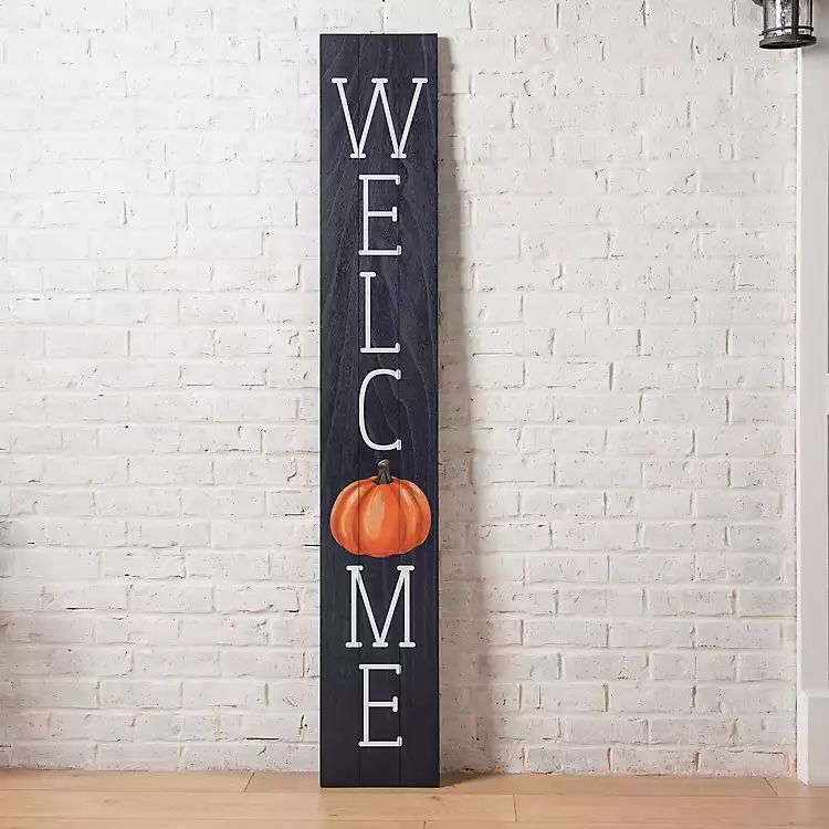 Blue Welcome Pumpkin Porch Board | Kirkland's Home