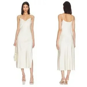 NWT All Saints Hadley Midi Slip Dress in Arctic White | Poshmark