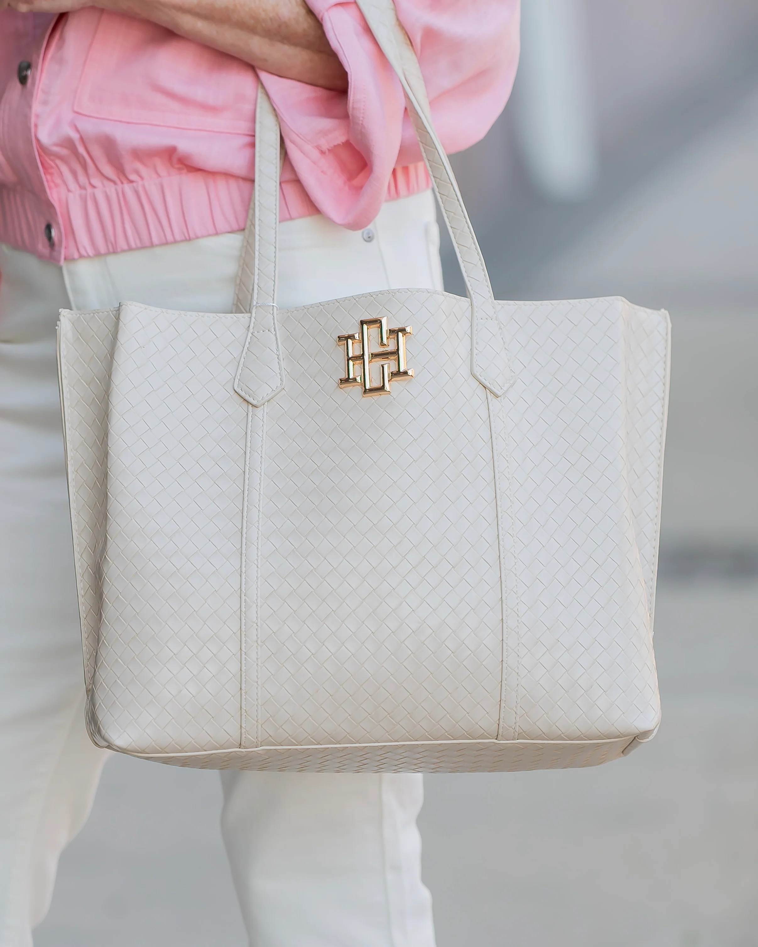 Heath Tote Bag Woven Almond | Caroline Hill
