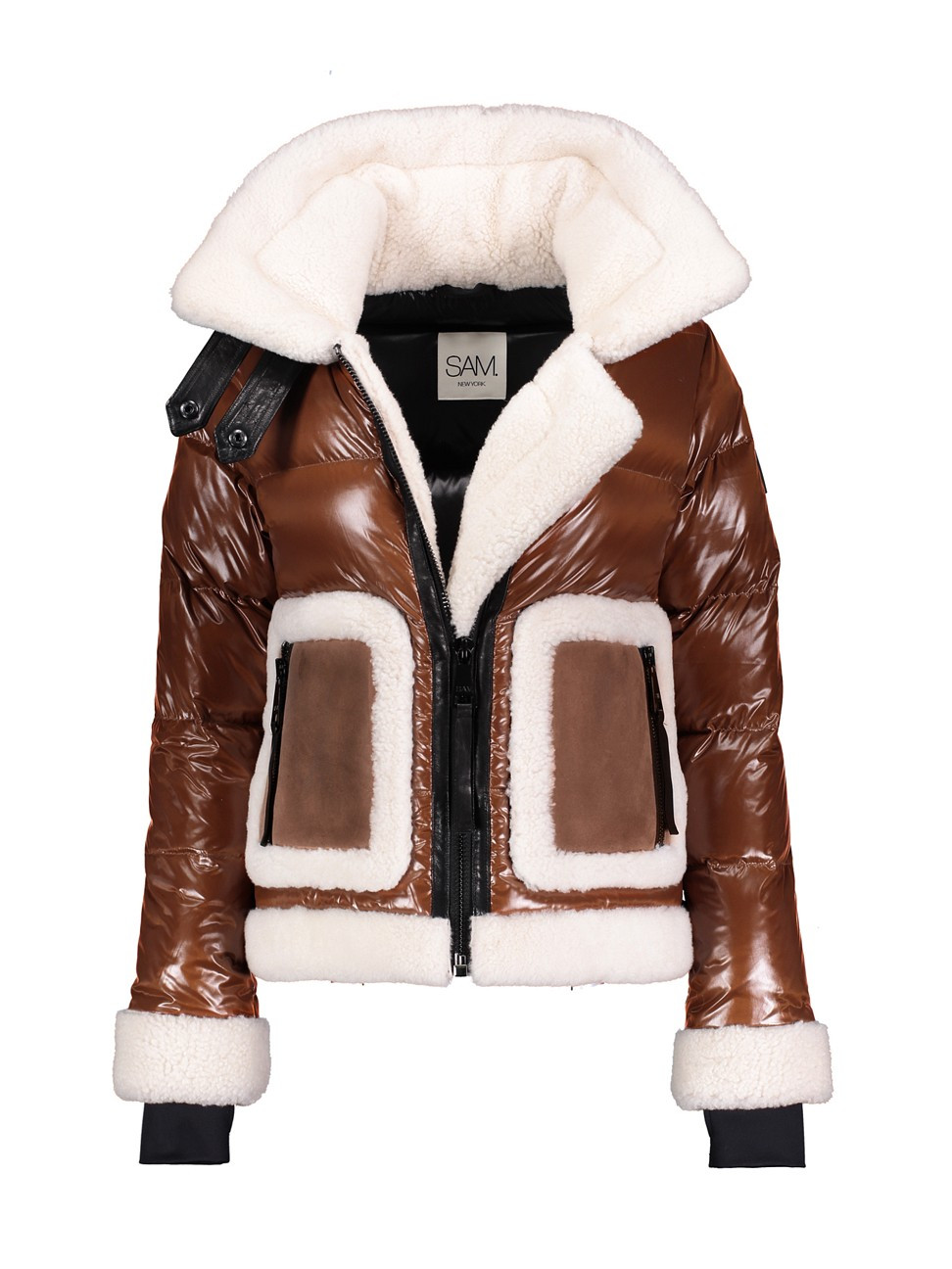 Women's Veronica Shearling-Trim Down Jacket - Cognac - Size XS - Cognac - Size XS | Saks Fifth Avenue