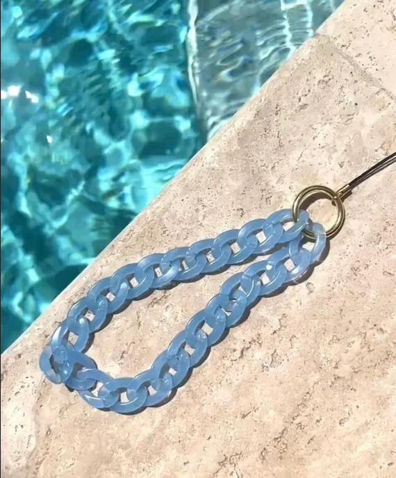 Phone Charm Chunky Acrylic Chain Link Phone Strap / Wristlet - Etsy | Etsy (US)