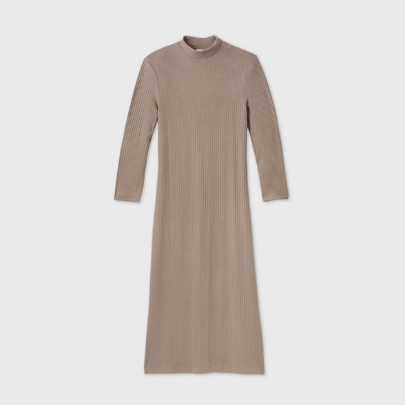 Women's Long Sleeve Rib Knit Dress - A New Day™ | Target