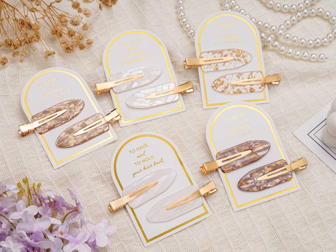 Minimalistische Brautjungfer Make-up Haarspange, Brautjungfer Geschenk, Geschenk für Sie, Make-u... | Etsy (US)