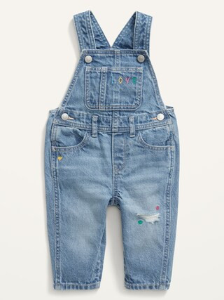 Unisex Embroidered-Graphic Jean Overalls for Baby | Old Navy (US)