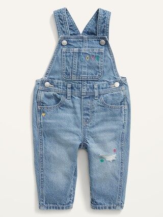 Unisex Embroidered-Graphic Jean Overalls for Baby | Old Navy (US)