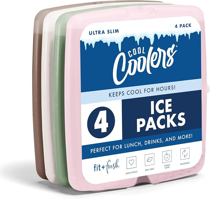 Cool Coolers by Fit & Fresh Slim Ice Packs, Quick Freeze Reusable Ice Packs for Lunch Boxes & Coo... | Amazon (US)