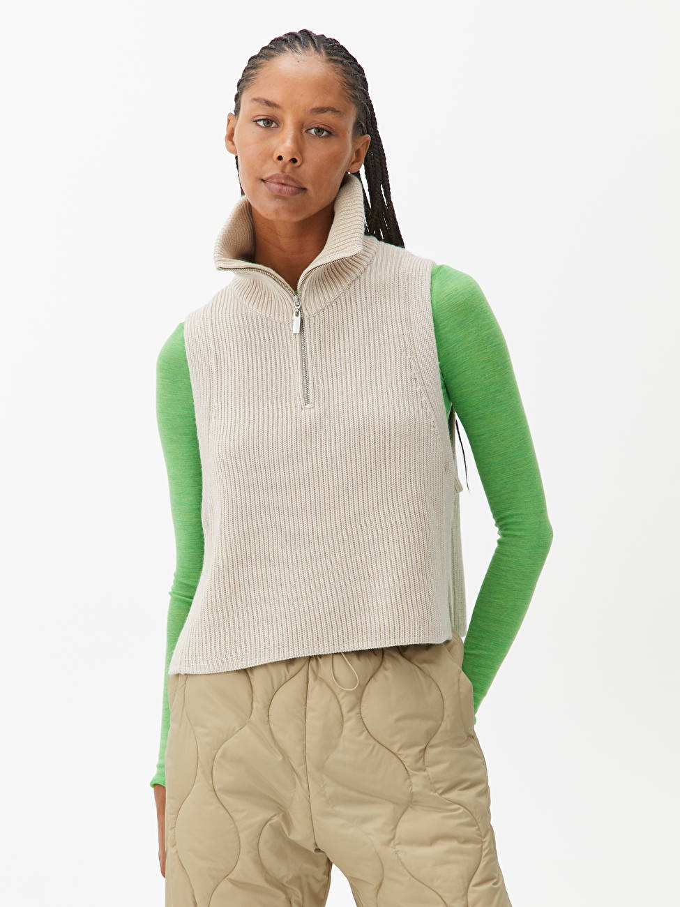 Half-Zip Wool Collar - Off White - ARKET GB | ARKET (US&UK)