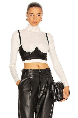 Vegan Leather No Cup Bustier | FWRD 
