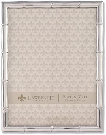 Lawrence Frames Bamboo Design Metal Frame, 5x7, Silver | Amazon (US)