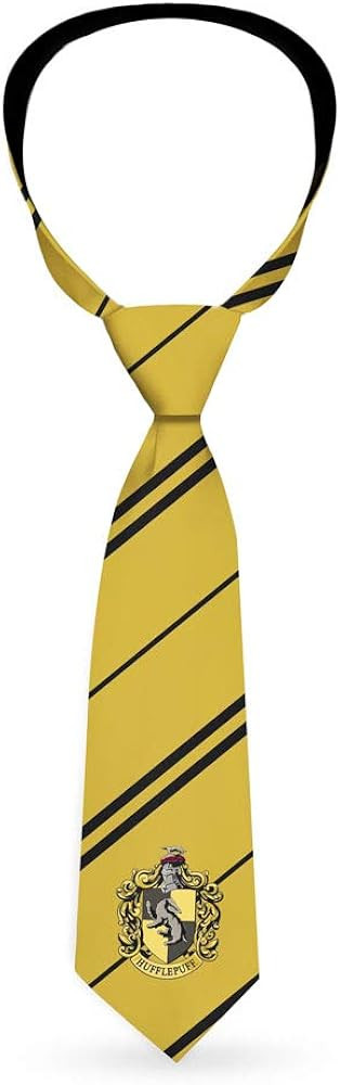 Necktie Standard - HUFFLEPUFF Crest Stripe7 Yellow Black | Amazon (US)