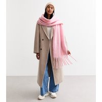 Pink Brushed Fringed Scarf New Look | New Look (UK)