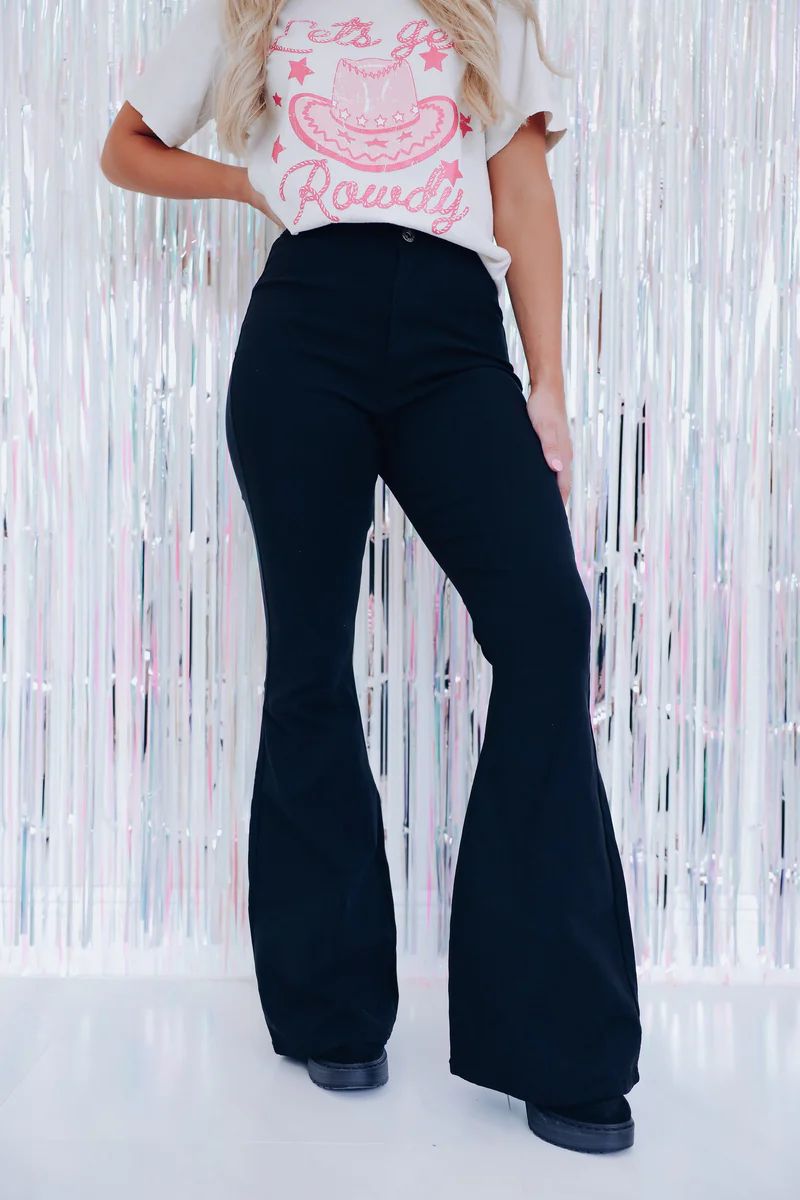 Flamingo Flare Jeans - Black | Whiskey Darling Boutique