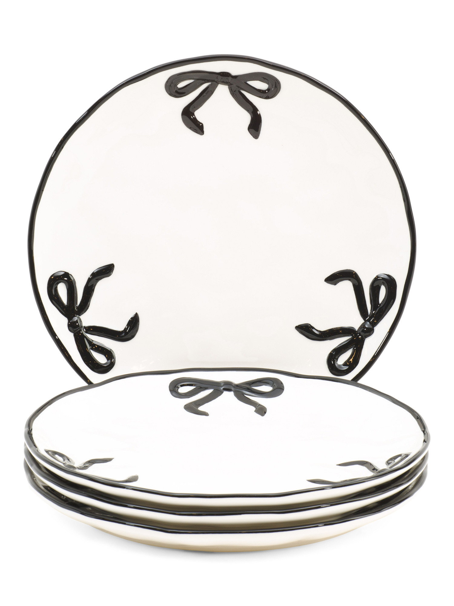 Set Of 4 Hand Painted Bow Dinner Plates | Kitchen & Dining Room | Marshalls | Marshalls