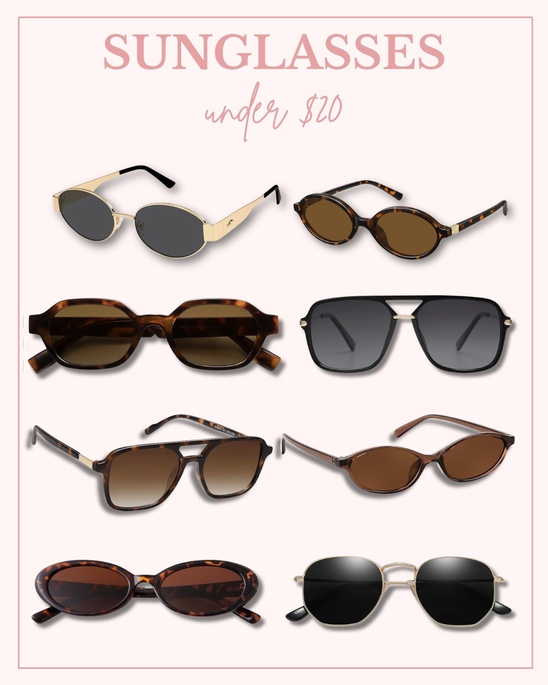 Cute sunnies from Amazon! Under $20! 

#LTKgrwm #LTKootd #LTKdayinmylife