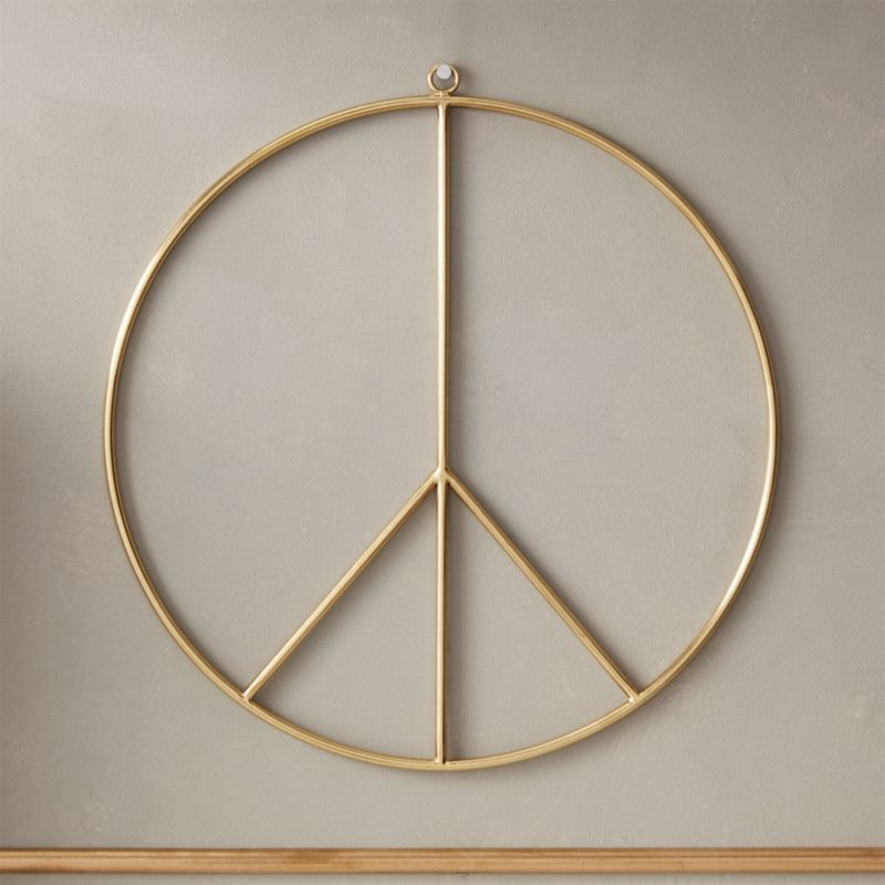 Brushed Brass Wire Peace Wreath + Reviews | CB2 | CB2