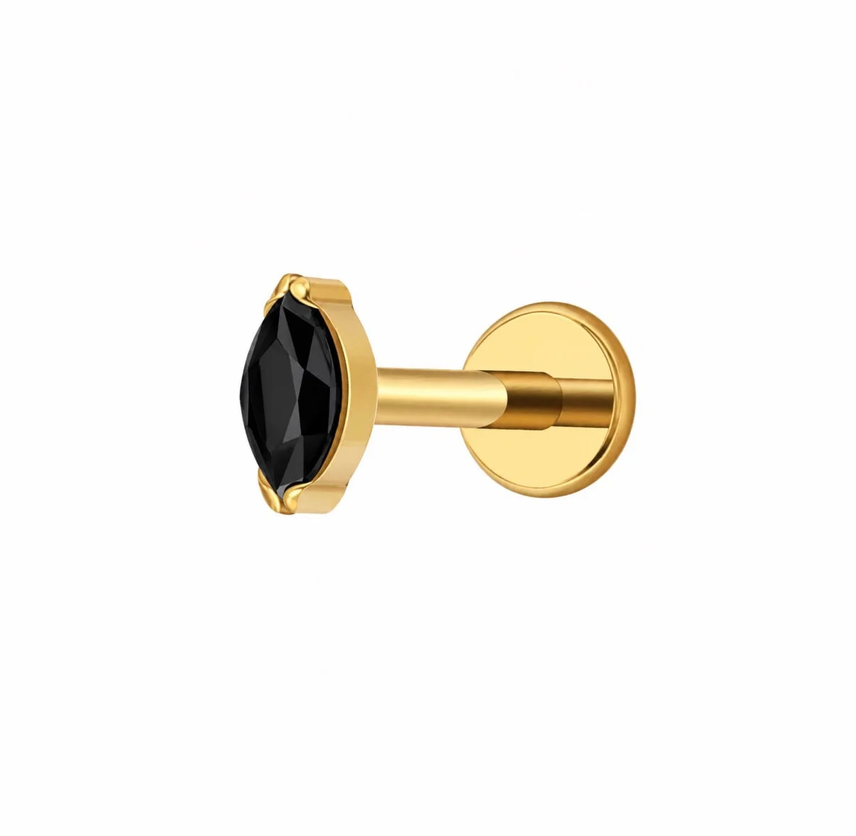 Onyx Marquise Flat Back | Pierced by Ash Design