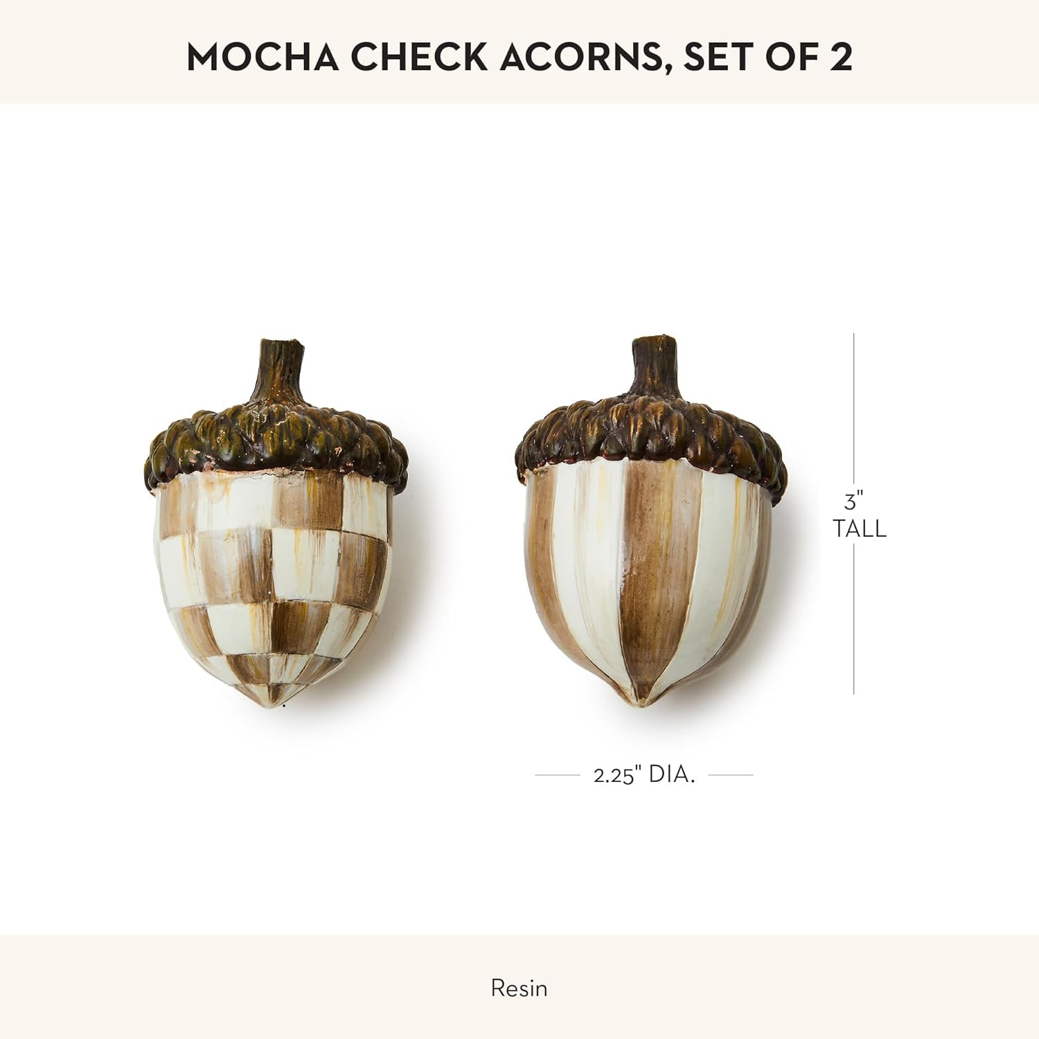 MACKENZIE-CHILDS Decorative Acorns, Resin Acorn Fall Decor for Kitchen and Home, Set of 2, Brown-... | Amazon (US)