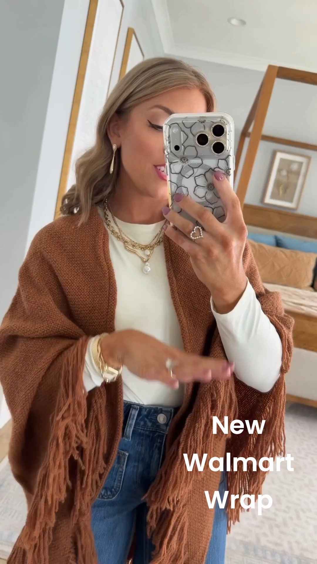 Okay this Walmart wrap is GORGEOUS! 🤎 The rich brown color, cozy knit texture and fringe detail make it look so much more expensive than it is. I styled it over a simple long-sleeve top with wide-leg jeans and gold jewelry, and it instantly makes the entire outfit feel elevated!

This would be such a good Walmart fashion find for chilly mornings, travel, dinner out or layering all season long. I’m loving all of these rich brown tones for fall!

#walmartfashion #walmartfinds #walmartnewarrivals #walmartstyle #walmartoutfit #fallfashion #fallstyle #falloutfitideas #affordablefashion #layeringseason #cozystyle #widelegjeans #casualchic #momstyle #outfitinspo

#LTKootd #LTKPetite