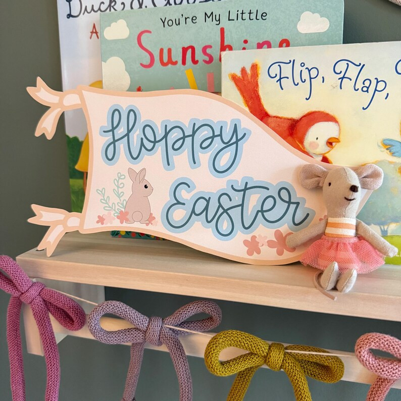 Hoppy Easter Flag Pennant Printable, Happy Easter Photo Prop, Easter Party Decor, Easter Basket S... | Etsy (US)