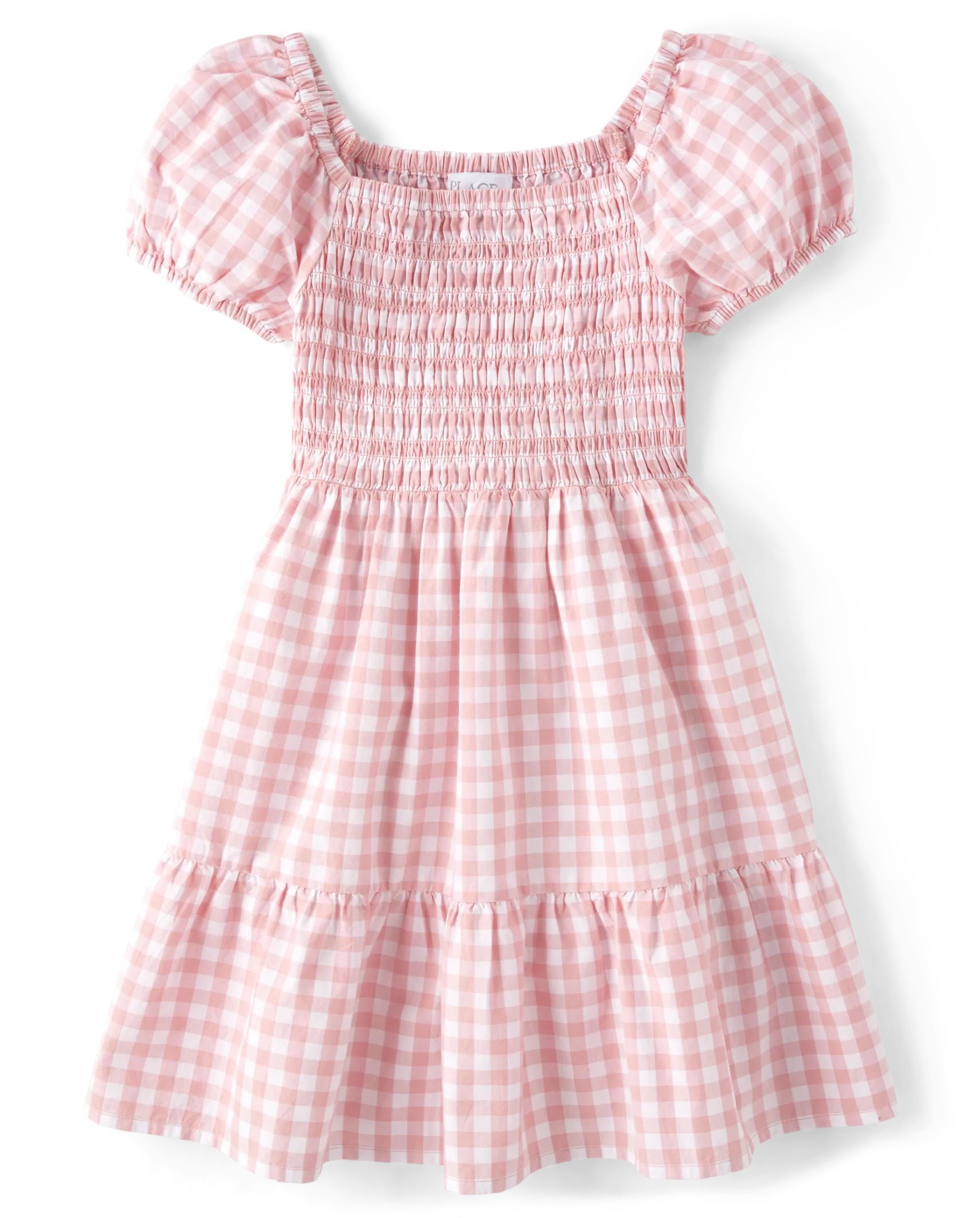 Girls Mommy And Me Gingham Poplin Tiered Dress - rose petal | The Children's Place