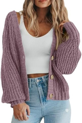 PRETTYGARDEN Women's Chunky Knit Open Front Cardigan Sweaters Fall Outfits | Amazon (US)