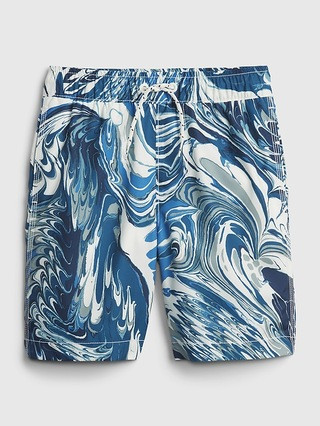 Kids 100% Recycled Polyester Stripe Swim Trunks | Gap (US)