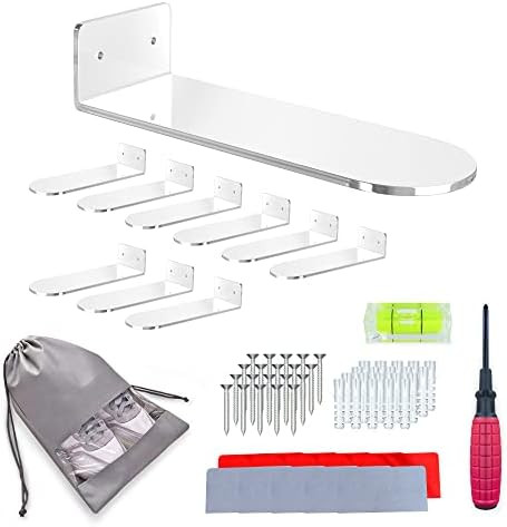 Clear Floating Shoe Display Shelf Wall Mounted Sneaker Shelves - 10 pack with screws, sticky tape... | Amazon (US)